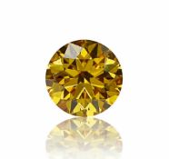 1 Pcs Diamond - 0.23 ct - Round Brilliant - Fancy Deep Orangy Yellow