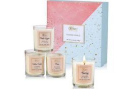 New Boxed Sets of 4 #LOVE Scented Candles Gift Set Includes Pink Sugar, Cotton Candy, Rose & Cher...