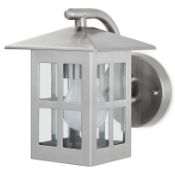 Blooma Medfra Silver effect Mains-powered Halogen Outdoor Lantern Wall light