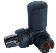 Brand New Boxed Bathstore Anthracite Corner Manual Radiator Valve & Lockshield Set RRP £45 **No V...