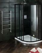Brand New Boxed Bathstore Noir 1200mm Black Offset Quadrant Shower Enclosure RRP £480 **No Vat**