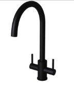 Brand New Boxed Leonie Twin Lever Tap - Matt Black RRP £75 **No Vat**