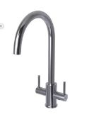 Brand New Boxed Homebase Leonie Twin Lever Tap - Chrome RRP £75 **No VAT**