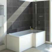 Brand New Bathstore Lena Right Hand Shower Bath with Screen - 1500 x 850mm RRP £460 **No VAT**