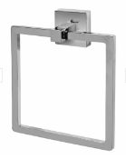 Brand New Boxed Homebase Towel Ring Square - Chrome RRP £22 **No VAT**