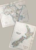 Antique Coloured Detailed Map New Zealand & Africa.