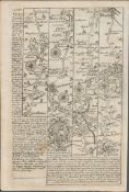Britannia Depicta E Bowen c1730 Map Oxford Banbury Nuneaton Derby Etc.