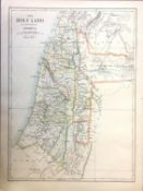 Antique Vintage Religious Map of Holy Land as allotted by Joshua.