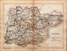 Antique Railway Map of Essex Drawn & Engraved by John Emslie.