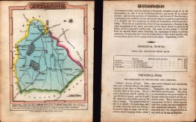 Rutlandshire Engraved Hand Coloured George IV Map & Text.