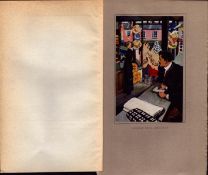 “The Young Shop Lady” Antique Colour Illustration by Jack B Yeats.