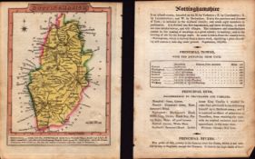 Nottinghamshire Engraved Hand Coloured George IV Map & Text.