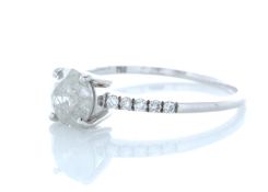 18ct White Gold Single Stone Prong Set With Stone Set Shoulders Diamond Ring (0.94) 1.04 Carats