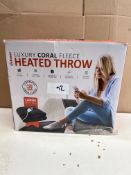 Luxury coral fleece heated throw. RRP £40 - GRADE U