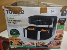 Tower 9L Dual basket air fryer. RRP £120 - GRADE U