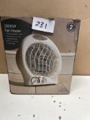 Morrisons 2000W Fan heater. RRP £25 - GRADE U