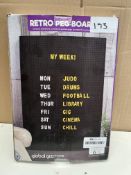 Retro peg board. RRP £20 - GRADE U