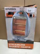 Hyundai 800w streamline quartz heater. RRP £30 - GRADE U