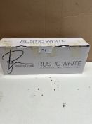 Peters Goods Rustic white floating wall shalves with rails. RRP £30 - GRADE U