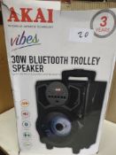 Akai Vibes 30 W Bluetooth trolley. RRP £89.99 - GRADE U