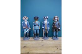Set of 4 Military Dog Ornaments