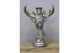 Rustic Gold Stag Candle Holder