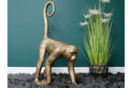 Large Golden Spider Monkey Ornament