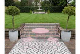 Powered Pink Tea for Two Patio Table and Chairs Set