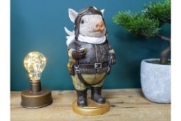Pig Pilot Garden or Home Ornament