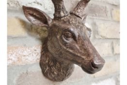 Wood Effect Stag Head Wall Ornament