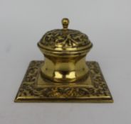 Antique Brass Inkwell