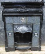 Vintage Cast Iron Tile Fire Surround