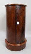 Victorian Marble Topped Cylindrical Flame Mahogany Pot Cupboard