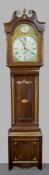 Early 19th c. Mahogany Brass Arched Dial Longcase Clock