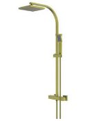 Brand New Boxed Bathstore Aero Exposed Thermostatic Shower System Brushed Brass RRP £270 **No Vat...