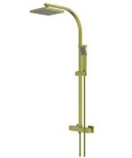 Brand New Boxed Bathstore Aero Exposed Thermostatic Shower System Brushed Brass RRP £270 **No Vat...