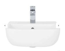 Brand New Boxed Bathstore Cedar White Semi Recessed Basin with 1 Tap Hole - 420mm RRP £110 **No V...