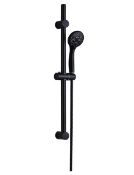 Brand New Boxed Bathstore Round Shower Handset Head, Riser Rail and Hose Kit - Matt Black RRP £60