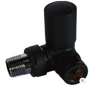 Brand New Boxed Bathstore Corner Radiator Valve & Lockshield Set Manual Black RRP £65 **No Vat**