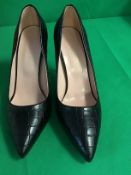 Ladies Modora Black Snake Texture Stiletto