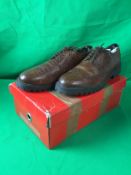 Mens New George Brown Leather Shoes Size 8