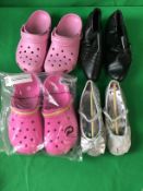 4 Pairs Girls Shoes Mixed Sizes Including Crocs