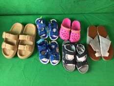 6 x Flip Flops Summer Shoes Mixed Sizes Including Baby Shark