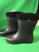 Ladies Demar Black Wellington Boots Size 39