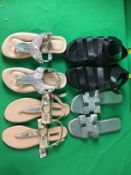 4 x Pairs of Ladies Summer Footwear Mixed Sizes