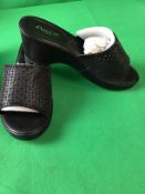Ladies Aarz London Black Sliders Size 37