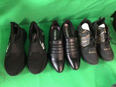 3 Pairs Mens Black Shoes Trainers Mixed Sizes