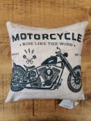 6 New With Tags Blue & Grey Motorcycle Design Accent Cushions