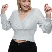 Women's Silver and Blue Vest