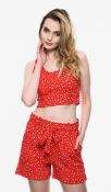 2 Women's Red and White Playsuit-rompers RRP £64